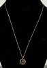 18K YG & Diamond 'Om' Pendant Necklace