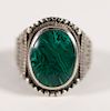 Vintage Navajo Sterling Silver and Malachite Ring