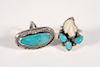 2 Vintage Navajo Sterling Silver Ladies Rings