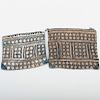 Pair of Choctaw Flat Woven Pouches with Blue Embroidered Decoration