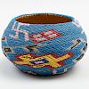 Paiute Fully Beaded Basket with Geometric Designs