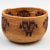 American Indian Coiled Bowl-Shaped Figural Basket, California area
