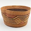 Tlingit Woven Polychrome Basket with Geometric Designs, Northwest Coast 
