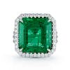 18K 17.39ct Emerald and Diamond Ring GIA Cert.