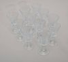 SET OF ELEVEN MEXICAN GLASS WINE GOBLETS