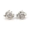 Platinum 5ct Diamond Floral Post Clip Earrings