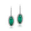 18k Gold Emerald and Diamond Earrings