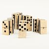 Three Sets of Bone and Stained Wood Dominos