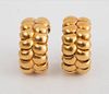 PAIR OF 18K YELLOW GOLD ROPE EARCLIPS