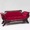 Classical Carved Mahogany Settee, New York