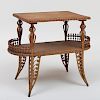 Victorian Wicker Two Tier Table, Heywood and Wakefield 