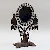  American Painted Cast Iron Figural Dressing Mirror