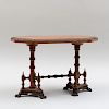Miniature American Victorian Carved Walnut and Metal Dining Table
