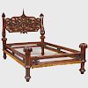 American Gothic Revival Walnut Bed 