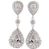 Pear Diamond Drop Platinum Earrings