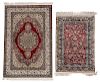 Two Silk Hand Knotted Rugs