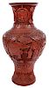 Chinese Cinnabar Red Vase