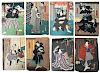 Group of Eight Woodblock Prints, Utagawa School