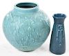 Two Blue Glazed Rookwood Art Pottery Vases
