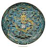 Chinese Cloisonne Dragon Charger