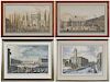 Four Fine Continental Architectural Engravings