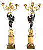 Pair Chibout French Empire Four Arm Candelabras