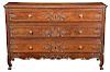 Provincial Louis XV Carved Oak Grande Commode