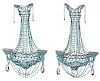 Pair of Beaded and Glass Two Arm Sconces