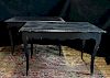PR. BLACK LACQUERED SCALLOPED TABLES 