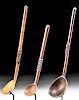 Lot of 3 Early 20th C. Zulu Wood Spoons