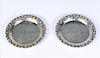 (2) Repousse Sterling Silver Small Plates 2.48 OZT