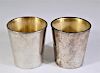 Pair of Sterling Silver & Glass Cups