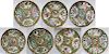 (7) Antique Chinese Rose Medallion Plates/Saucers