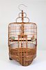 Exquisitely Hand Carved Chinese Bamboo Bird Cage