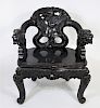 Exquisitely Carved Chinese Qing Arm Chair