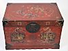 19th C Chinese Polychrome Lacquered Trunk