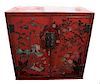Large Chinese Red Lacquer Cabinet