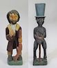 (2) Carved Wooden Hand Painted Figures