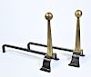 Pair of Brass and Steel Andirons