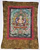 Early Hand Painted Thangka on Silk
