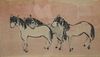 Moura Chabor. Signed Watercolor Horses.