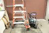 Three piece lot to include Honda/Excell 2400 psi power sprayer, 10 foot fiberglass step ladder, and small rototiller. 