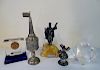 4 PCS. JUDAICA INC. SPICE BOX, PAPER WEIGHT, & MOSES 