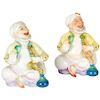 Pair of Miniature Meissen Porcelain Figurines Turks Smoking Hookah