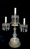 3 LIGHT CANDELABRA WITH CRYSTAL DROPS 