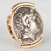 Greek Coin Mounted in a 14k Gold Ring
