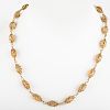 18k Gold Filigree Beaded Necklace 