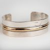 James Avery 14k Gold and Sterling Silver Cuff Bracelet and Pair of Matching Earclips