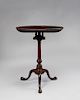 QUEEN ANNE TILT-TOP BIRD-CAGE DISH-TOP MAHOGANY CANDLE STAND,Philadelphia, circa 1770 