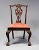 CHIPPENDALE SHELL-CARVED PIERCED-SPLAT MAHOGANY SIDE CHAIR, New York, circa 1765
